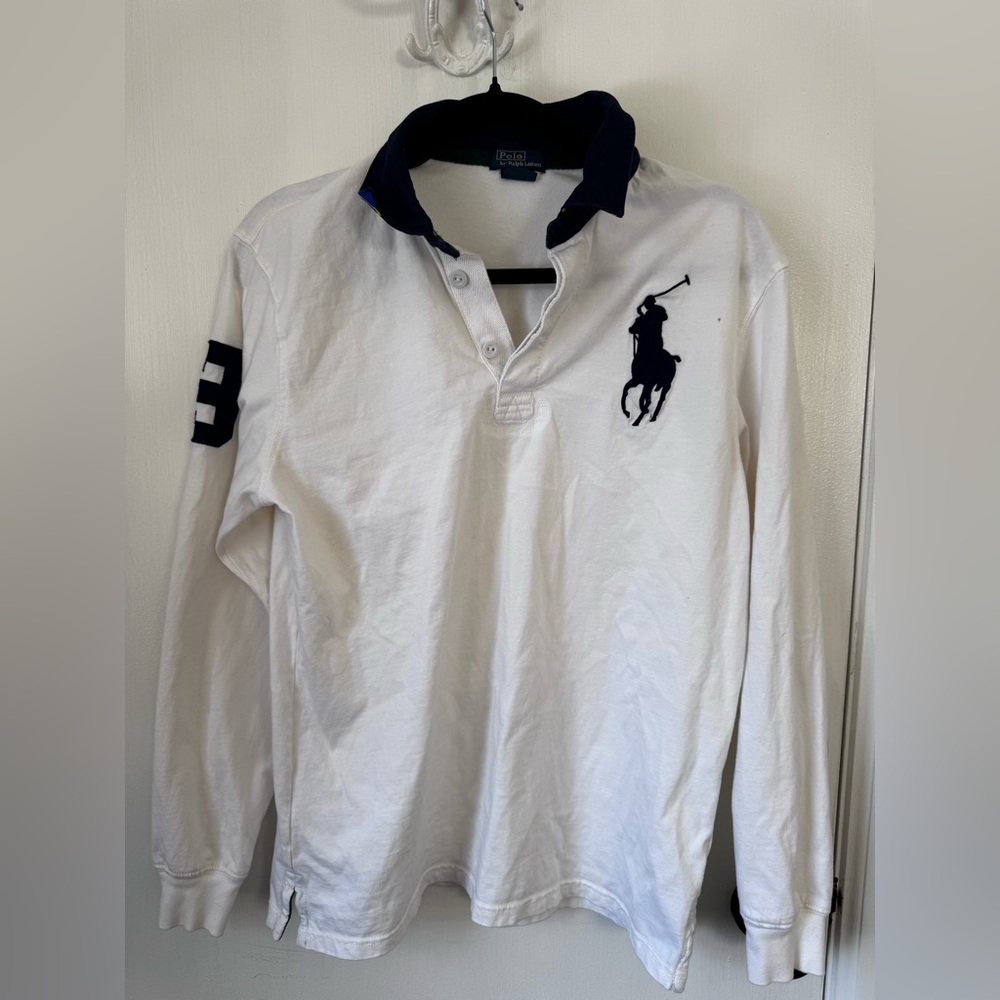 Ralph Lauren White Long Sleeve Polo Shirt